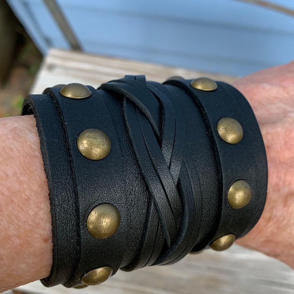 *SALE* Leather Rocker Bracelet - Picture 3 of 5